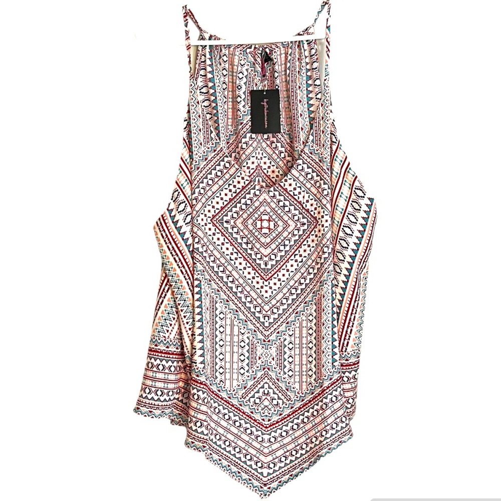 NWT | Tribal Print V-Hem Tank | Size 3X